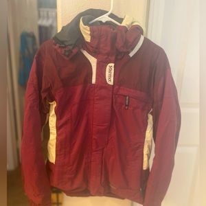 Marmot Red and Cream Windbreaker Jacket